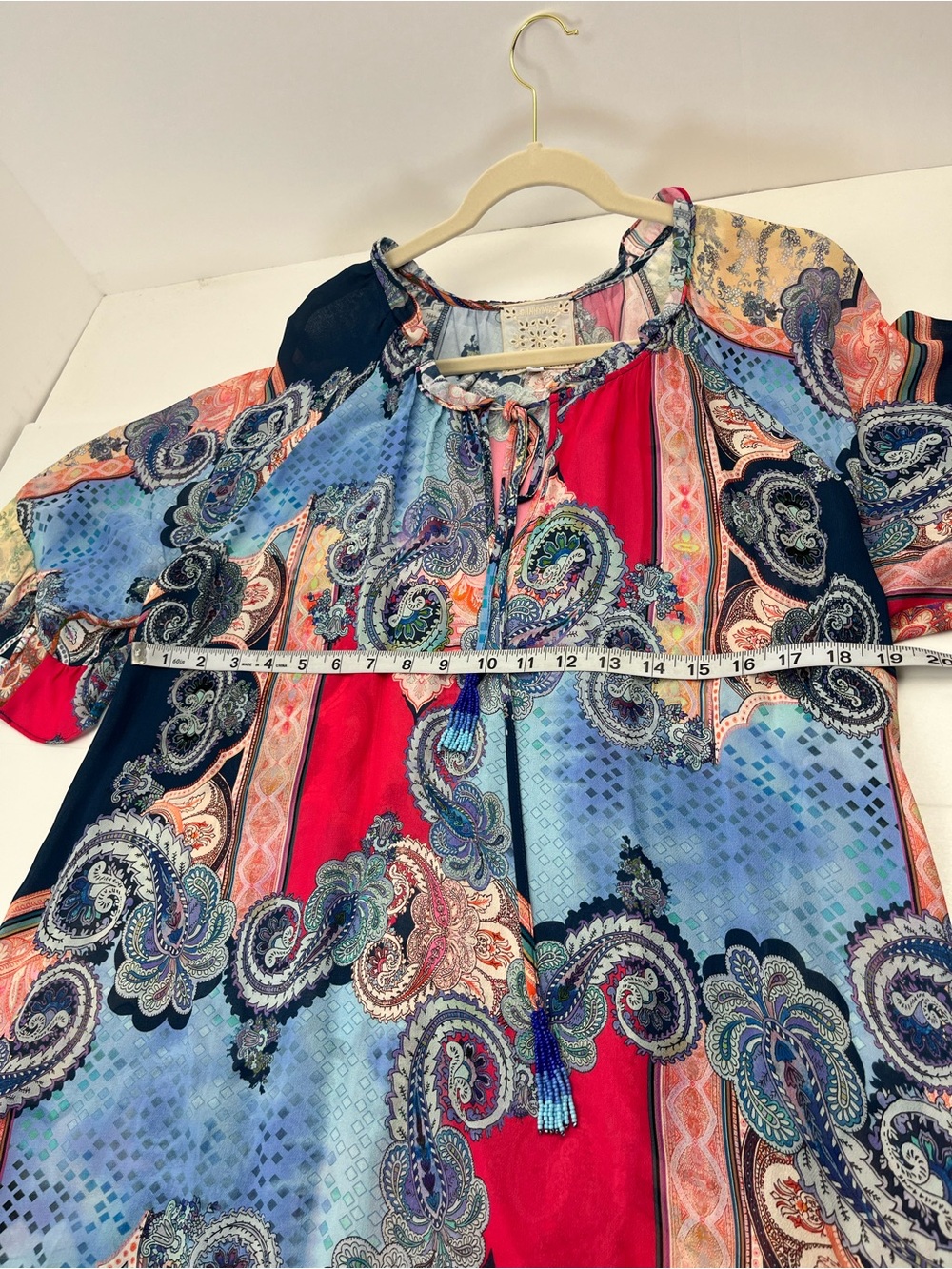 Johnny Was Jade Cordelia Easy Midi Dress Boho Paisley Multicolor Large FLAW - Picture 5 of 12
